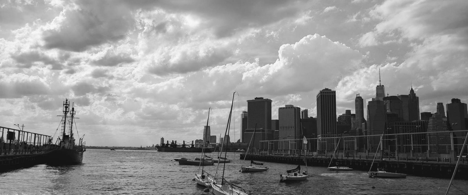 View of Lower Manhattan from Brooklyn Bridge Park.